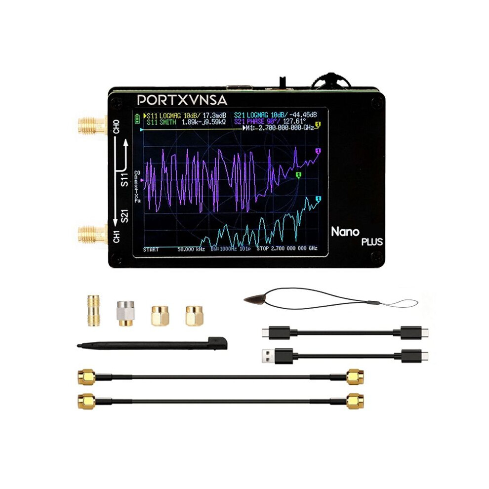For Nanovna Handheld Spectrum Analyzer 50Khz-2.7Ghz Vector Network Antenna Analyzer Mf Vhf Uhf Antenna Tuner 6132671325664