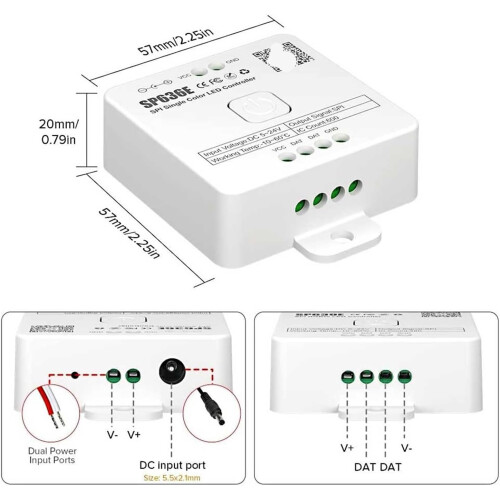 SPI LED Controller DC 524V Single Color SP636E Wide Voltage Compatibility 1