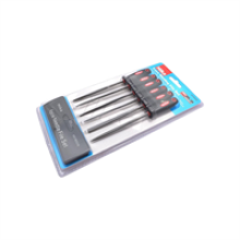 Hilka Tools Warding File Set Soft Grip 6 Pieces - Black/Red