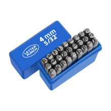 27 stuks metalen stempelsets 3-8 mm alfabetten-Engels 4mm