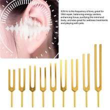 Tuning Fork Set - 9 Tuning Forks for Healing Chakra,Sound Therapy,Keep Body,Mind and Spirit in Perfect Harmony- Gold