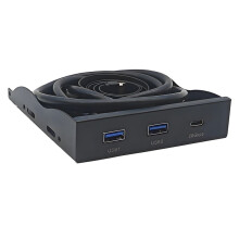 3.5 Inch Desktop Floppy Bay Front Panel with 2 X USB 3.0 Type-A & 20Gbps Type-C Connector for PC Computer Case