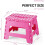 Folding Step Stool for Kids with Handle, 9 Inch AntiSlip Plastic, Compact Collapsible Pink 5