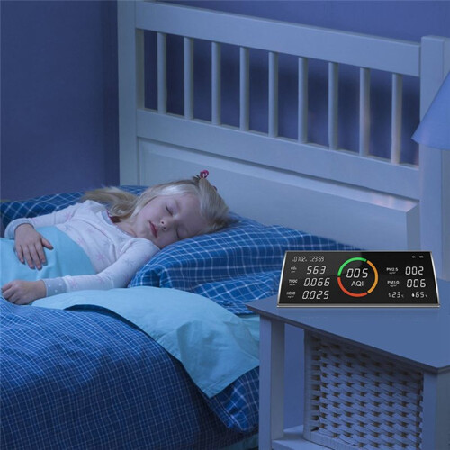 Air Quality Monitor,Testing Carbon Dioxide Detector,Indoor CO2,TVOC,PM2.5,PM1.0,Temperature,Humidity& Display 2