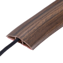 Floor Cord Cover 4ft Mist Brown, PVC Cord Protector with Adhesive Backing for Home and Office