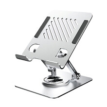 Tablet-Halterung, um 360 Grad drehbar, tragbar, faltbar,-Silber