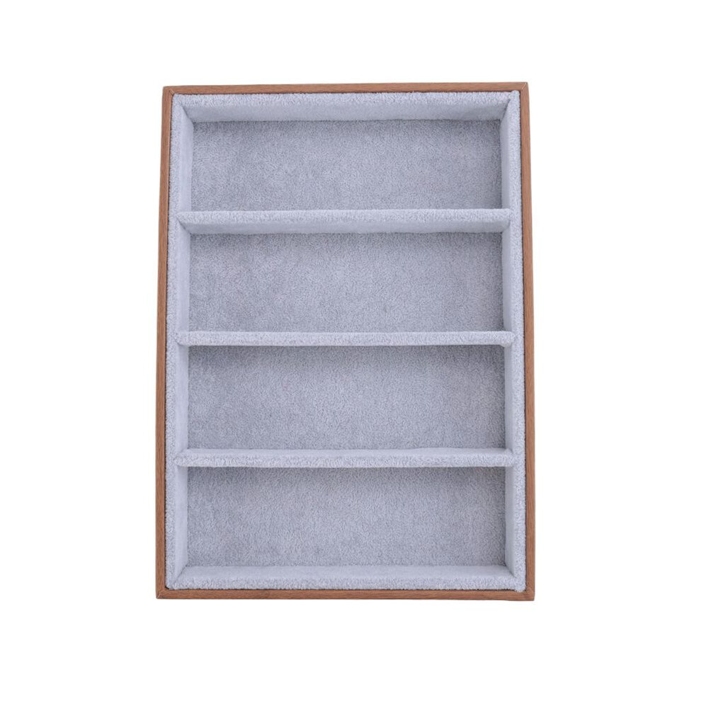 Melitt Brown Sunglasses Display Glasses Cases 4 Grids Sunglasses Display Box Glasses Display Jewelry Organizer Tray