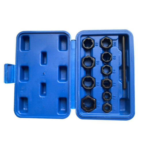 11Pcs Damaged Lug Nut and Lock Remover Twist Socket Set Screw Extractor Tools 2