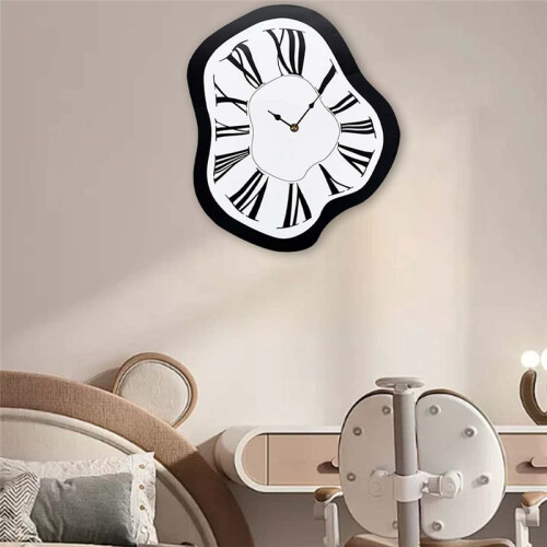 Dali'S Twisted Clock, INS Style Wall Clock, Silent Wall Clock, Simple Clock for Decorating Living Room 1