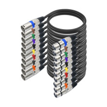 10PCS DMX512 XLR Cable Male to Female Audio Cable 3 Pin DMX Cable for Microphone Mixer Amplifier 1.5m
