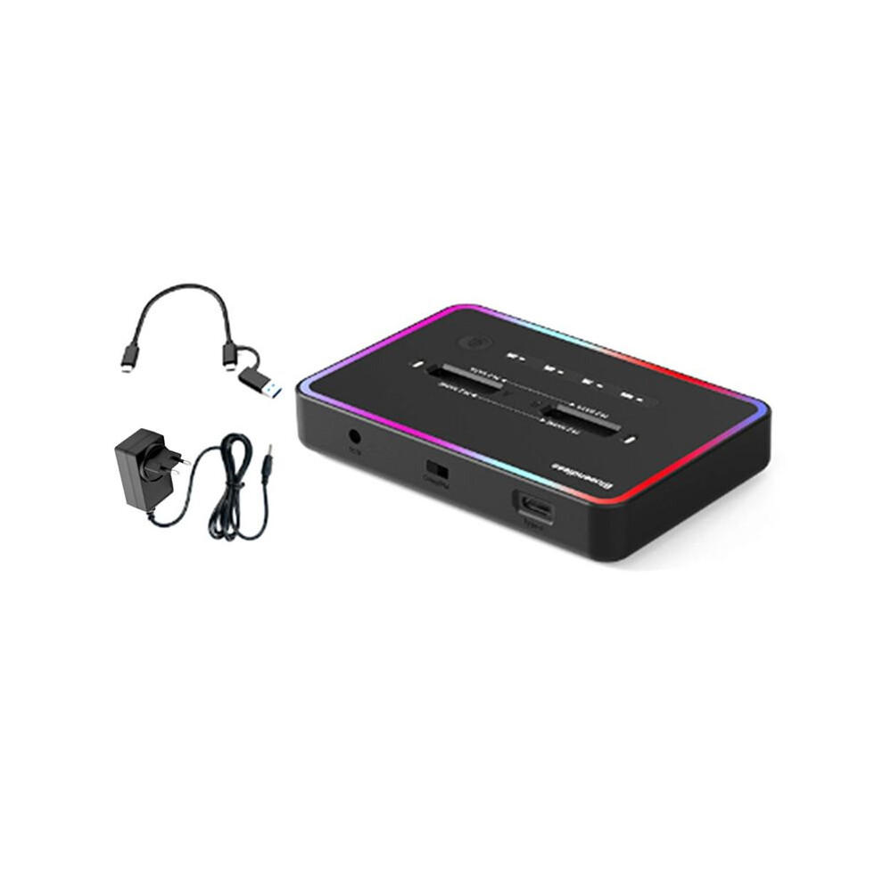 Blueendless M.2 Nvme/ Sata Duplicator Dual-Bay Offline Clone 20Gbps Nvme Docking Station One-Key Offline Clone Ssd Dock Eu Plug 4713915321325