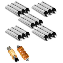 Stainless Steel Cannoli Tubes 5 Inch Large Pastry Molds Nonstick Cream Horn Croissant Shell Pack of 15