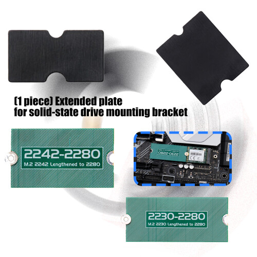 NGFFs M.2 State Drive Adapter 2260 2242-2242 bis 2280 Schwarz 2