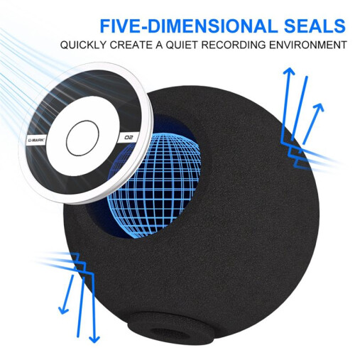 G-MARK O2 Microfone Wind  Filter Shield Acústico para Estúdios de Gravação Microfone com Absorção de Som e Isolamento Vocal Windscreen 2