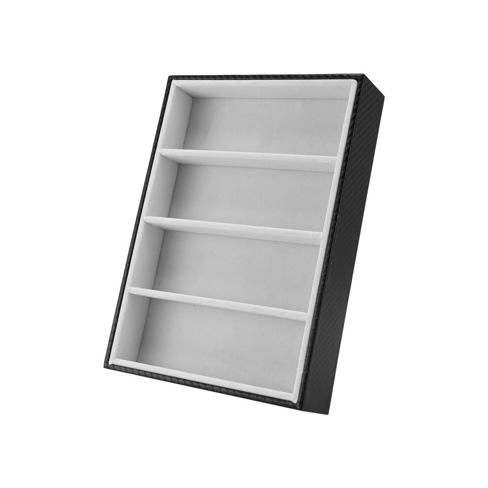Melitt Black Sunglasses Display Glasses Cases 4 Grids Sunglasses Display Box Glasses Display Jewelry Organizer Tray