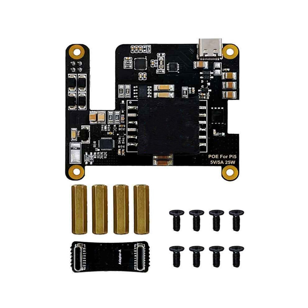 For Raspberry Pi 5 Poe With Pd Trigger Activation Type C Power Over Ethernet Support Ieee 802.3Af/At Network Standard 6131627760917
