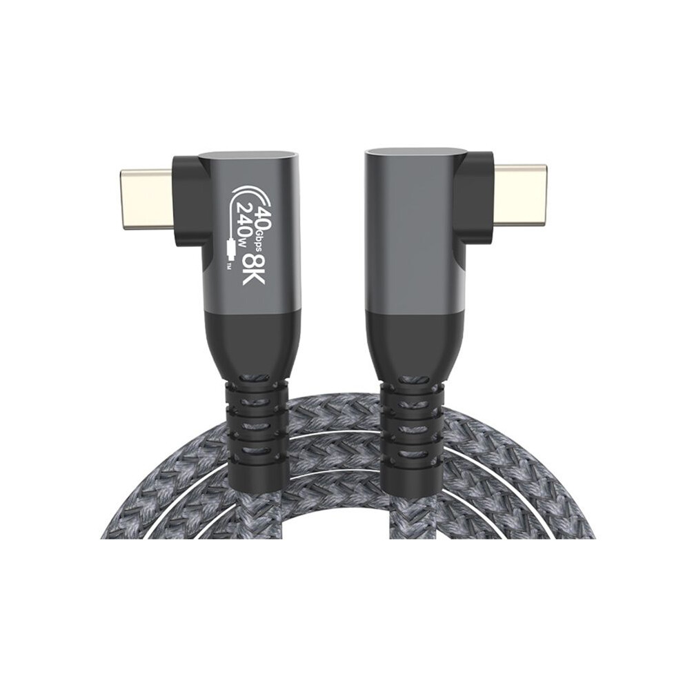 Usb 4 90 Degree Angle Cable 40Gbps Usb4 Elbow Type C Data Transfer Cable Usb C Pd240w Fast Charging 1.5M 4711486035146