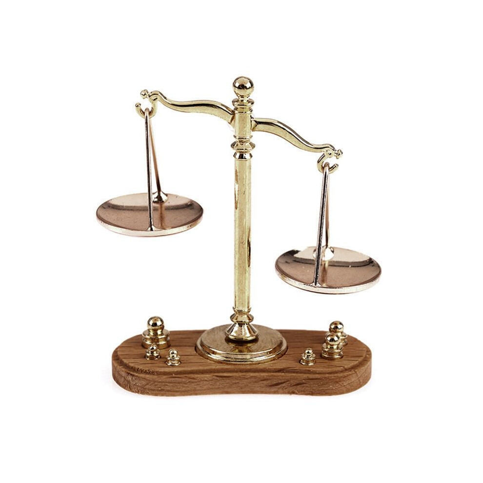 Mini Vintage Balance Scale Ornaments, Metal Antique Justice Scale Model, Home Decoration Children's Gift 6134064348427