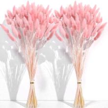 Pampas Grass Decor 120 PCS Pink Dried Stems, 17 Inch Boho Wedding Ready Floral Arrangement