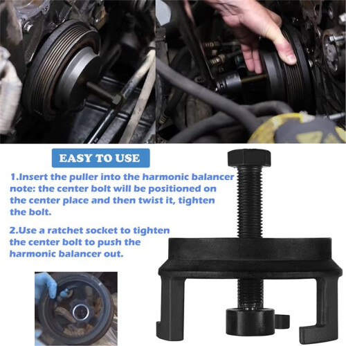 For  LS Harmonic Balancer Puller 25264 Crank Pulley Puller Automotive Replacement Engine Quickly Removes Tool 1