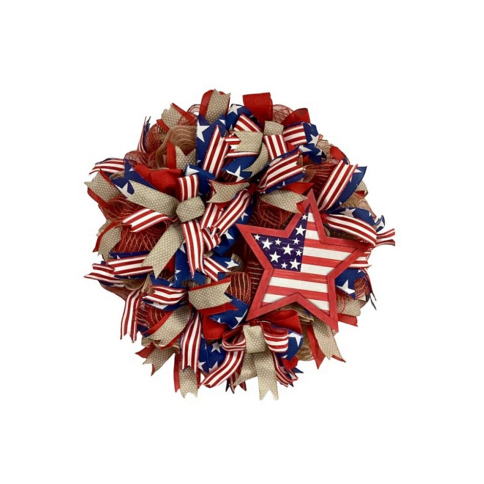 American Wreath,Patriotic Independence Day Wreath,4Th Of July Usa Memorial Day Party Supplies,Front Door Wreath B 6134064369439