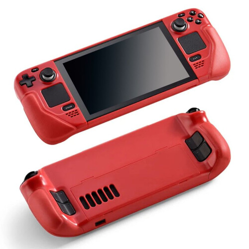 Protective Case for Steam Deck Cowhide Full Wrap Host Protective Grip Non-Slip Cover Hard Shell Bracket C 1