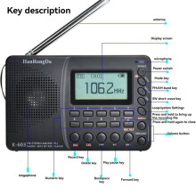 HanRongDa K-603 Elderly Full-Band Radio  Card Recording MP3 Player Portable Radio with Backlit LCD, Sleep Timer
