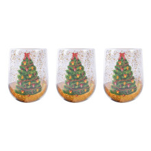3 Piezas de Vaso de Árbol de Navidad, Vasos de Vidrio Transparente Coloridos para Beber con Forma de Árbol de Navidad, Taza de Café Especial para