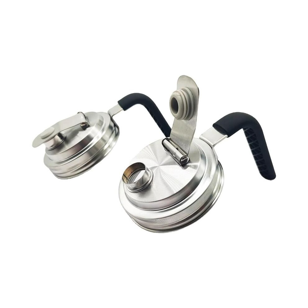 2Pc Stainless Steel Wide Mouth Mason Jar Flip Prouting Spout Lids With Handle For Wide Mouth Mason Jars 6133752321667