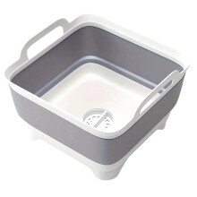Cubo Plegable con Tapón de Drenaje (1 Unidad). Recipiente Portátil para Acampar, Pescar y Hacer Picnics. Gran Capacidad. Fácil de Guardar.
