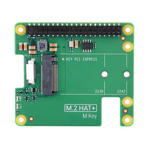 For Raspberry Pi M.2 HAT+ Expansion Board Support Single Channel PCle2.0 Interface for 2230 2242 NVMe M.2 SSD 2