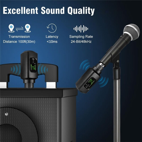 Guitar Wireless Microphone System XLR Transmitter and Receiver for Dynamic Wired Microphone 2