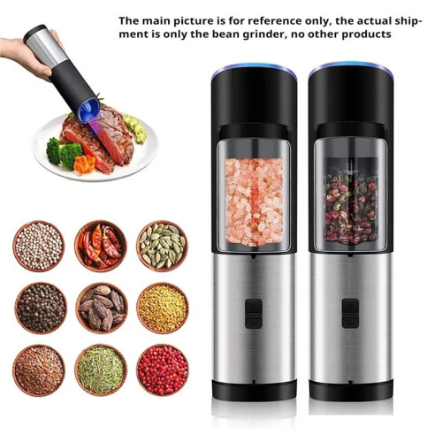 1Set Kitchen Spice Automatic Grinder, Battery Powered Adjustable Coarseness, Electric Salt Pepper Grinder 1