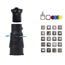 Focalize Conical Snoot for Bowens Mount Photography Photo Condenser with Built-in Geometric Sheet Shapes Gobo Filter 19