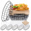 5 Pcs Oval Wire Bread Baskets with 500 Liners, Durable Metal Serving Set for Kitchen and Table 1