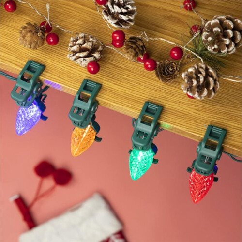 100 Pack Adjustable Quick Mount for E12,E17 Lights,Shingle and Gutter Installation Outdoor Christmas Light Clips 2