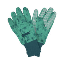 Kent & Stowe Cotton Gloves Ladies Medium Flutterbugs Print Green
