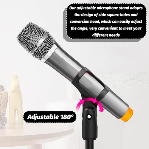 4pcs Adjustable Microphone Clip Set for Stand, Universal Mic Holder for Wireless Handheld Mics 2