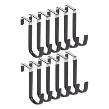 12pcs over the Door Hooks, Door Hangers Hooks Rustproof Organizer Hook with Soft Rubber Padding