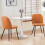 AINPECCA (Orange, 2PCS)Velvet Dining Chairs Padded seat 3