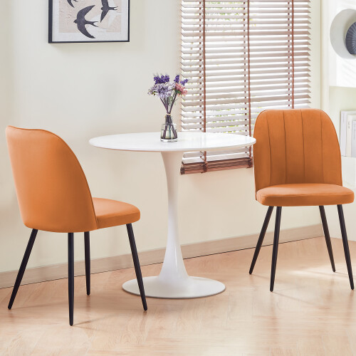 AINPECCA (Orange, 2PCS)Velvet Dining Chairs Padded seat 2