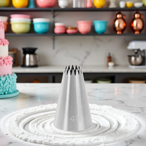 Large Open Piping Tip 4B Stainless Steel for Cupcakes Cakes Cookies RustResistant Precise Control 2