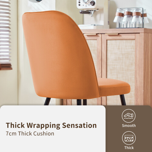 AINPECCA (Orange, 4PCS) Velvet Dining Chairs Padded seat 2