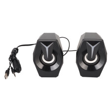 HiFi Stereo Sound Computer Speakers,Portable Speaker with Wired Control for Volume Adjustment,RGB Lights,Wide Compatibility for Desktop,Laptop, Clear