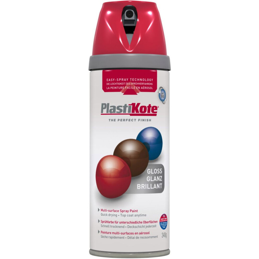 Plasti-Kote PKT21107 Twist & Spray Gloss Bright Red 400ml