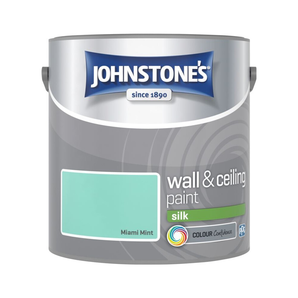 Johnstones Paint Silk Miami Mint 2.5L N 5010426807645