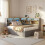 Grey Velvet L-Shape Daybed with LED & USB Charging 1