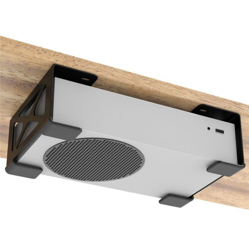 Adjustable Secure Rack Gaming Console Organizers Under Desk Desktop PC Bracket Storage Holder for Game Systems 1