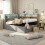 Grey Velvet L-Shape Daybed with LED & USB Charging 3