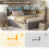 Grey Velvet L-Shape Daybed with LED & USB Charging 4